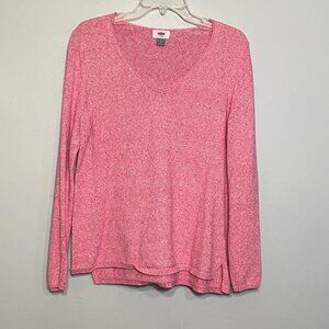 Old Navy Womens Pink V-Neck Long Sleeve Sweater Size XL